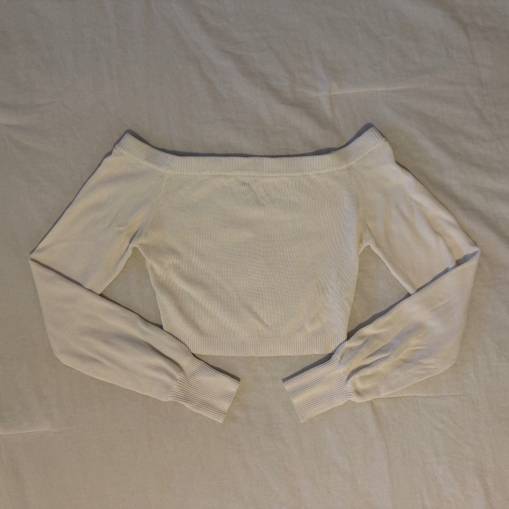 Garage Off-Shoulder Cropped Sweater
